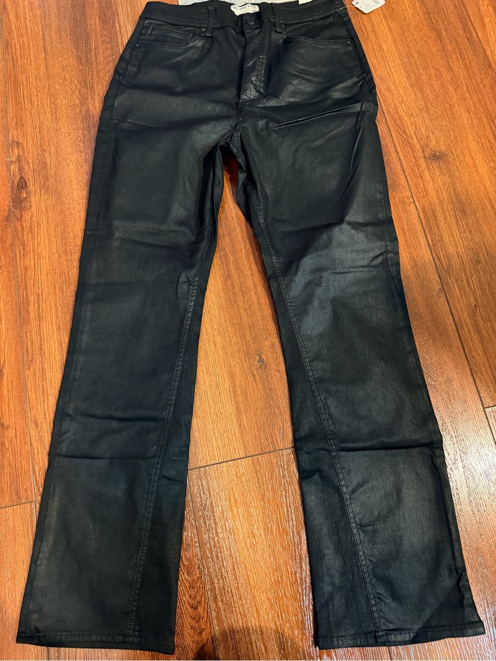 We The Free Black Coated Flare Jeans